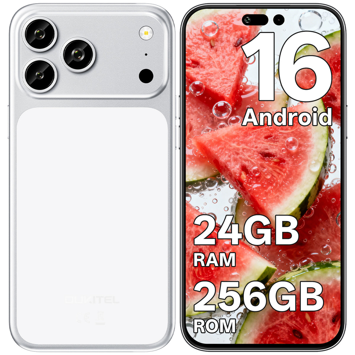 OUKITEL C17PLUS, orange, mobile Android, 64 Go, 4 Go de RAM, 6,9", processeur Octa-Core, 5000 mAh